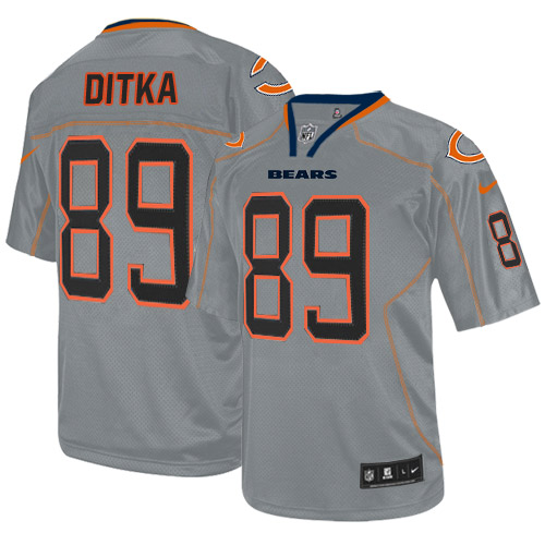 Men's Elite Mike Ditka Nike Jersey Lights Out Grey - #89 NFL Chicago Bears